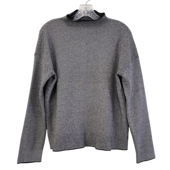Tahari Sweaters - Tahari Mock Neck Dot Sweater Womens Size L Gray Cozy Girl Boss Closet Staple